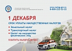 УФНС России по Новосибирской области напоминает: уплатить имущественные налоги нужно не позднее 1 декабря 